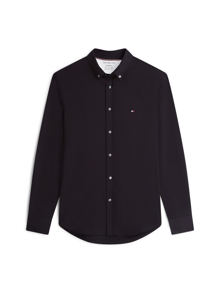Tommy Hilfiger miesten kauluspaita Performance Slim Shirt, musta