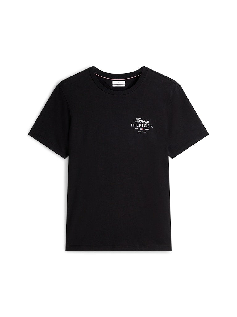 Tommy Hilfiger miesten T-paita Script Stack Regular Tee, musta