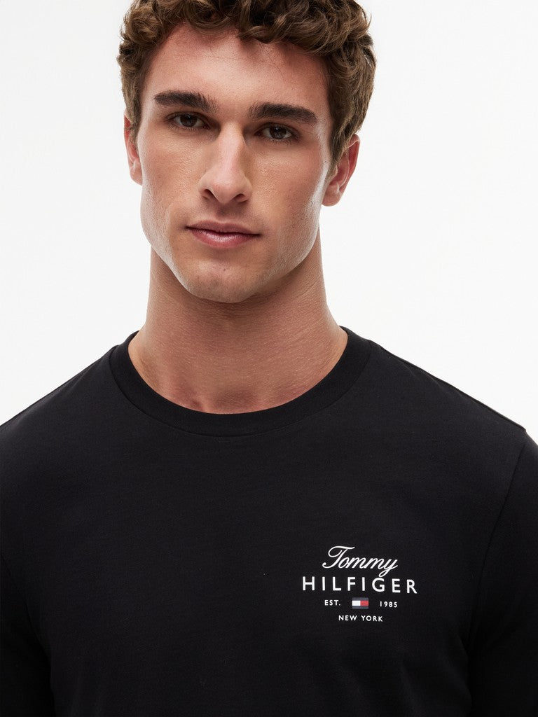 Tommy Hilfiger miesten pitkähihainen paita Script Long Sleeve Tee, musta