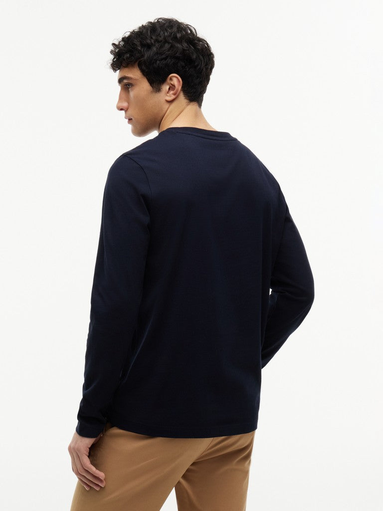 Tommy Hilfiger miesten pitkähihainen paita Script Long Sleeve Tee, tummansininen