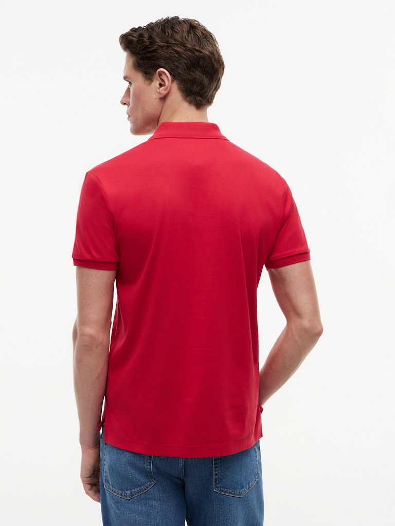 Tommy Hilfiger miesten pikeepaita Liquid Cotton Regular Fit Polo Shirt, punainen