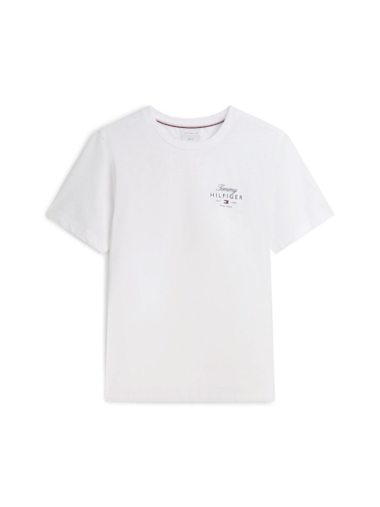 Tommy Hilfiger miesten T-paita Script Stack Regular Tee, valkoinen