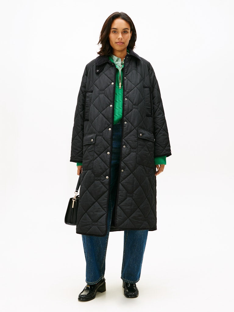 Tommy Hilfiger naisten tikkitakki Padded Flag Quilted Coat, musta