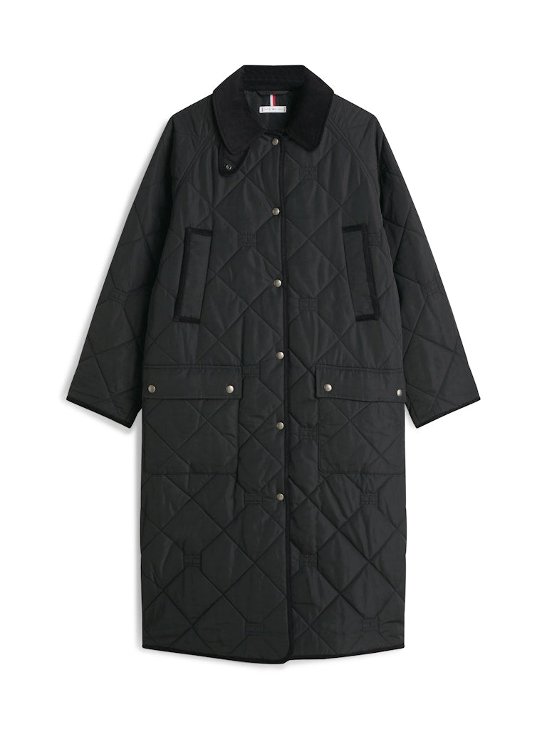 Tommy Hilfiger naisten tikkitakki Padded Flag Quilted Coat, musta