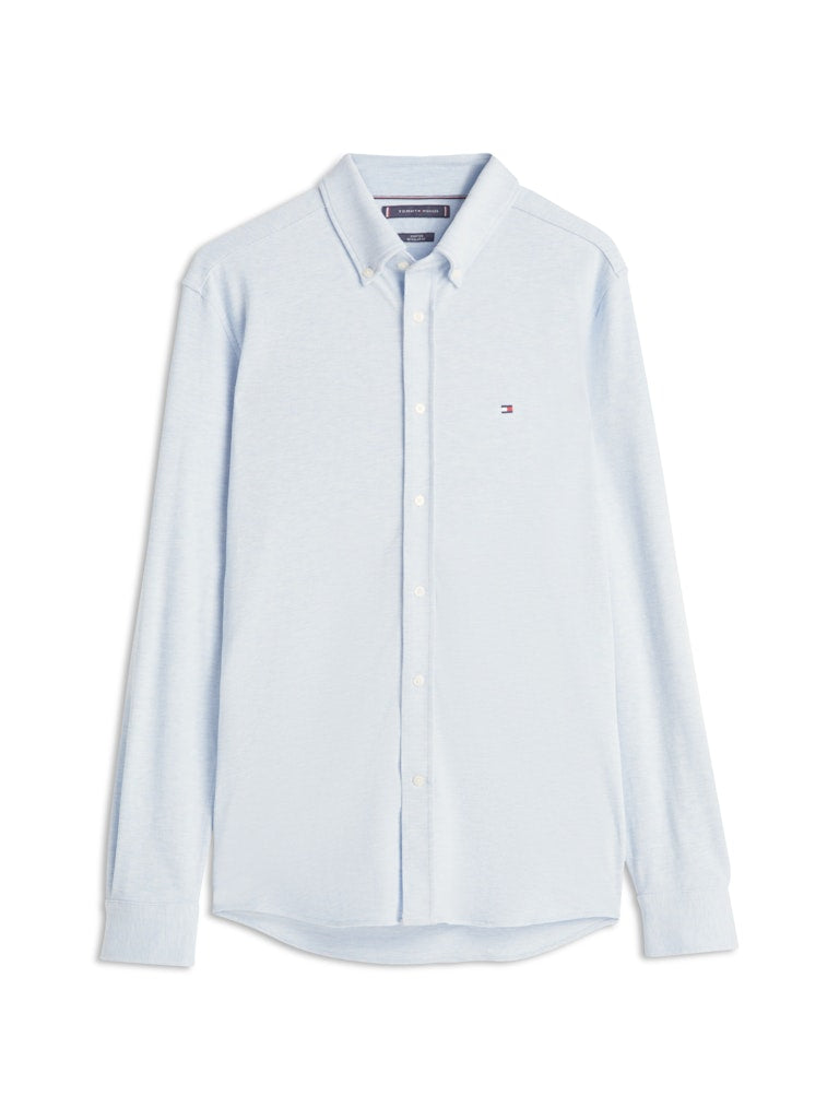 Tommy Hilfiger miesten kauluspaita KNIT PIQUE FEATHERWEIGHT SHIRT, vaaleansininen