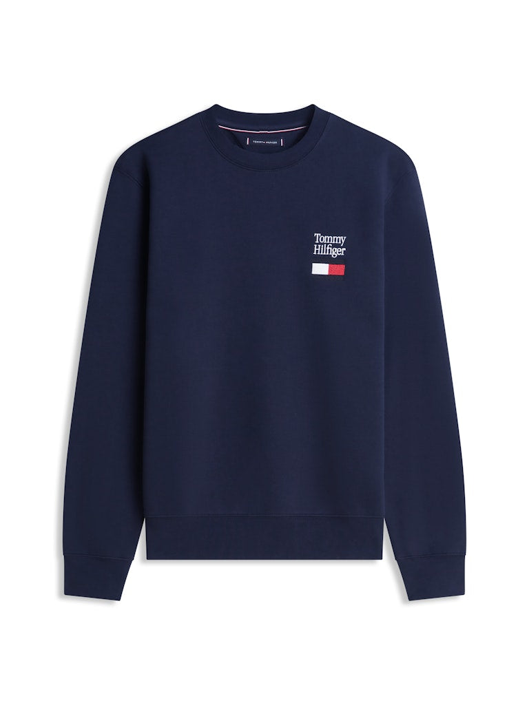 Tommy Hilfiger miesten collegepaita Tommy Ebro Flag Sweatshirt, tummansininen