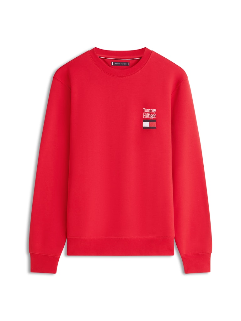 Tommy Hilfiger miesten collegepaita Tommy Ebro Flag Sweatshirt, punainen