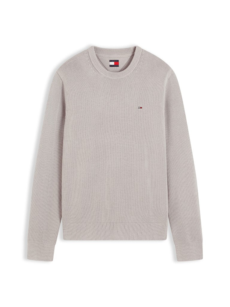 Tommy Jeans miesten neulepusero Slim Essential Sweater,  Limestone Dust