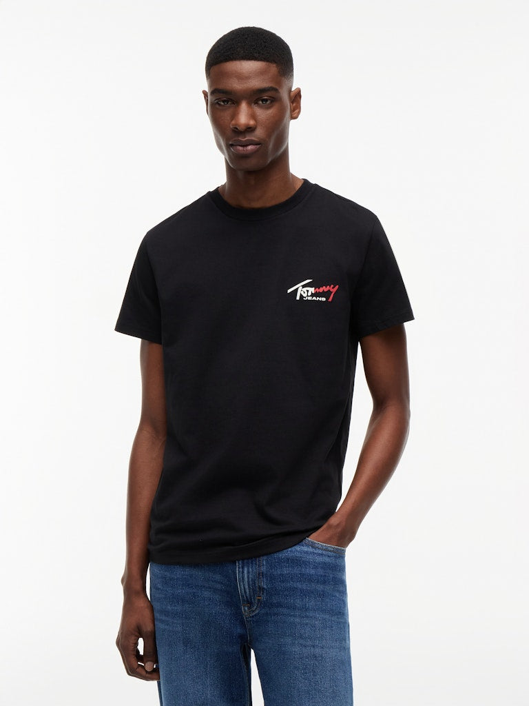 Tommy Jeans miesten T-paita Signature Logo, musta
