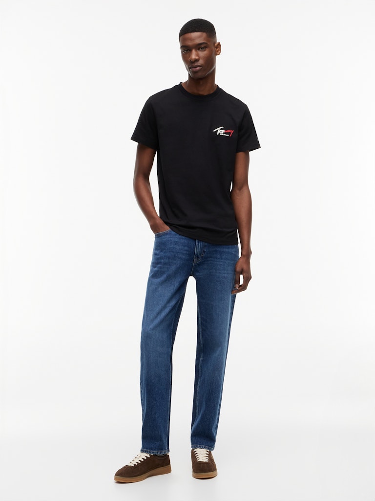 Tommy Jeans miesten T-paita Signature Logo, musta
