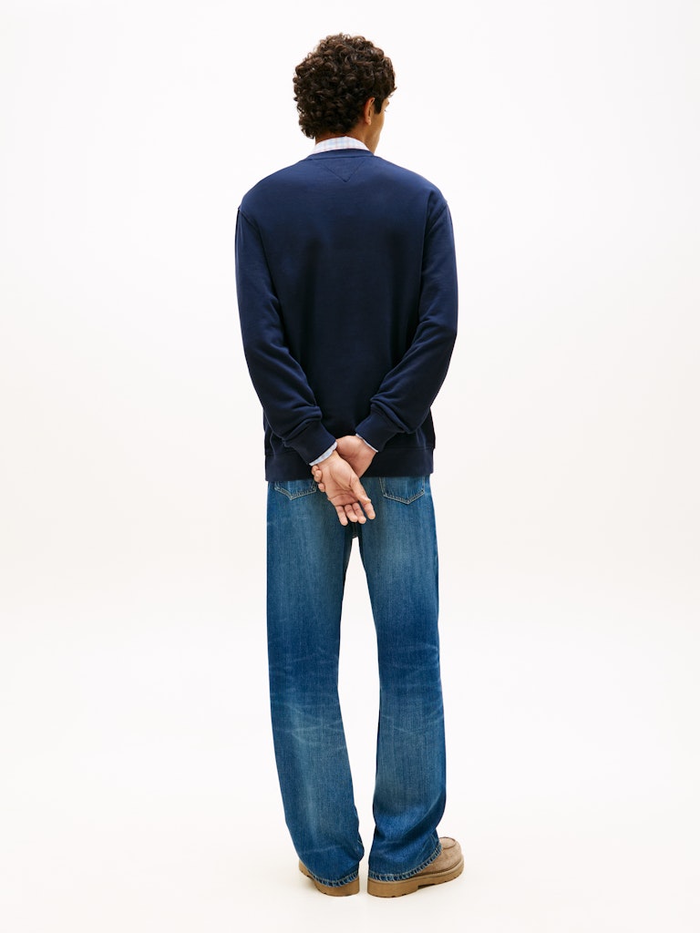 Tommy Jeans miesten collegepaita TJM Reg Sign Stripe Cnck EXT, tummansininen