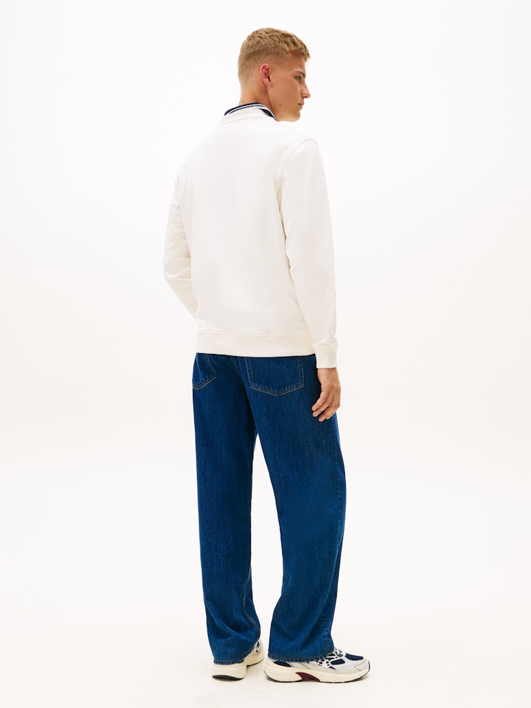 Tommy Jeans miesten collegepaita Big Flag Cneck EXT, luonnonvalkoinen