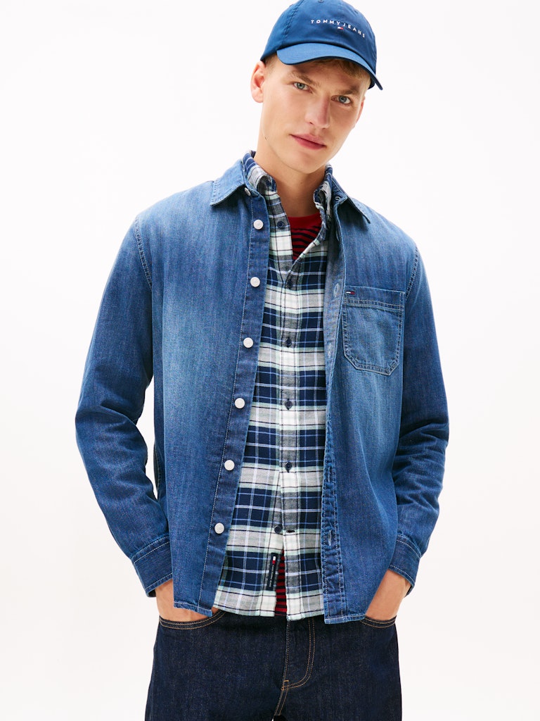 Tommy Jeans miesten farkkupaita TJM Denim Regular Fir Shirt EXT, sininen