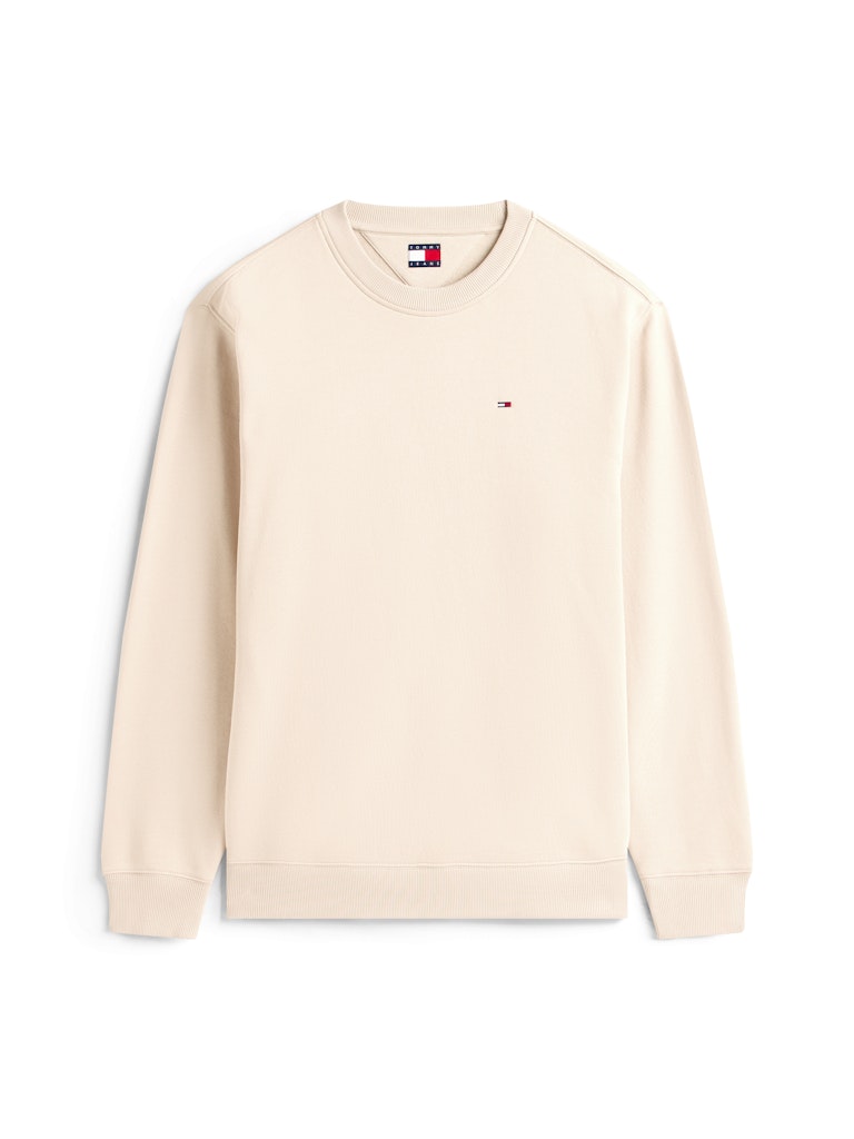 Tommy Jeans miesten collegepaita Reg S Flag Crew, vaalea beige