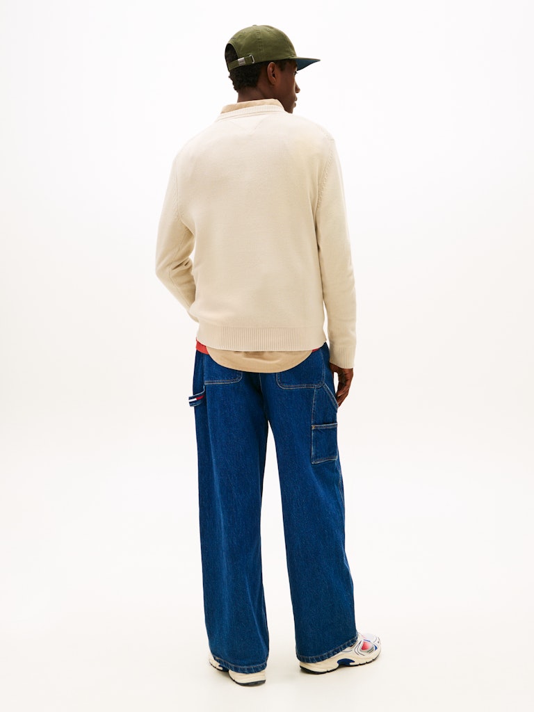 Tommy Jeans miesten neulepusero TJM Slim ESS Sweater EXT, beige