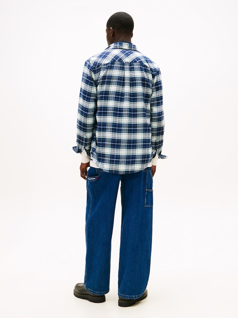 Tommy Jeans miesten kauluspaita TJM Reg Flannel Check Shirt Ext Sininen, indigo
