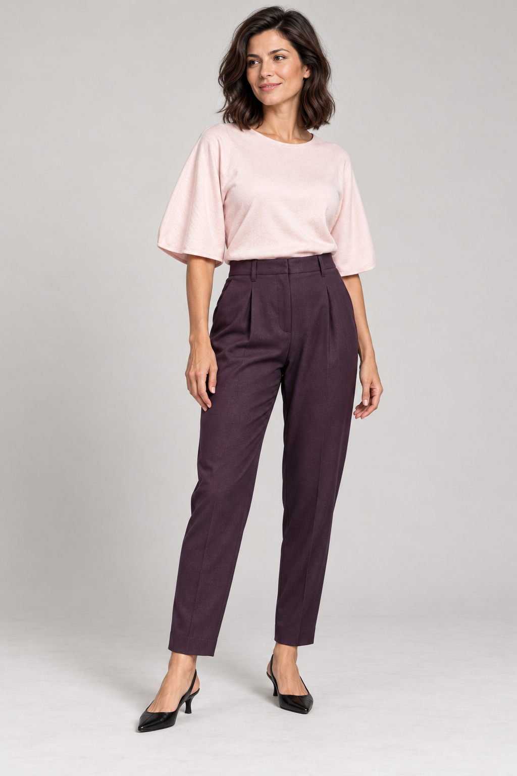 Copenhagen Muse naisten housut Tailor Pants, tumma luumunpunainen