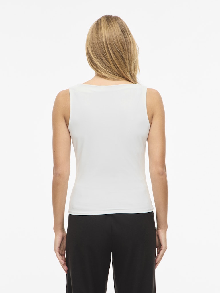 Vila Naisten Toppi Vikenza Waterfall Sleeveless Top, valkoinen