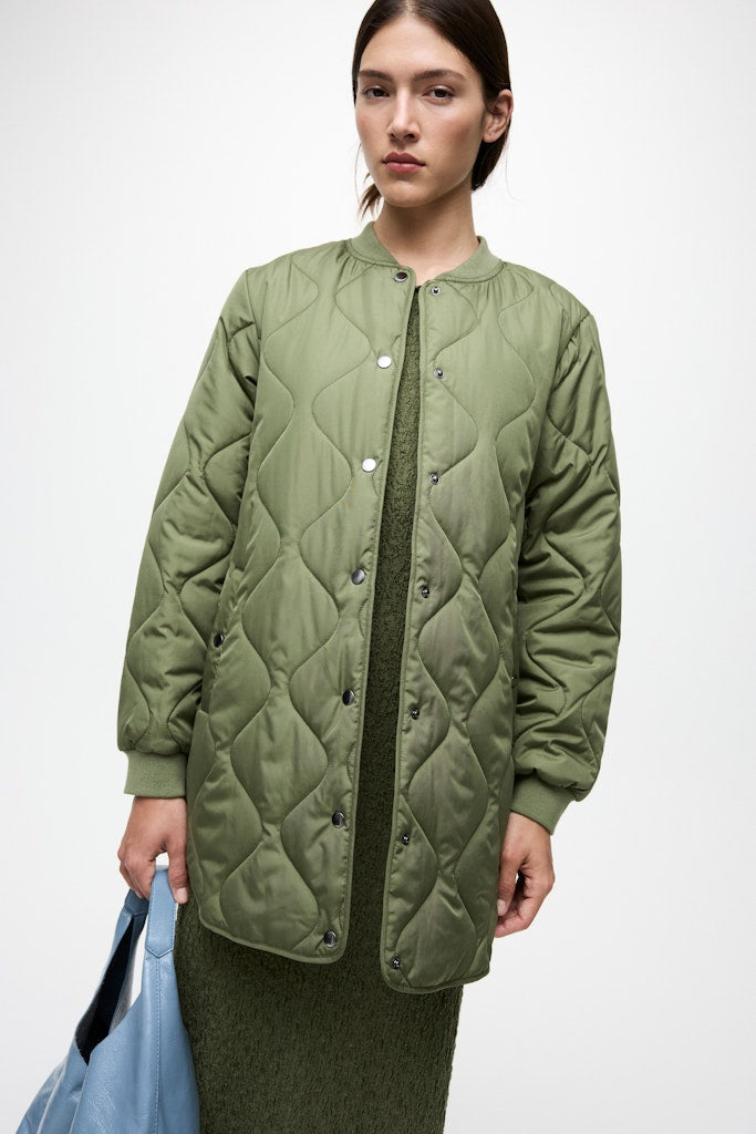 Vila naisten tikkitakki VITATE L/S QUILT JACKET - NOOS, Olivine