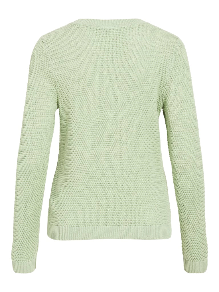 Vila naisten neulepaita VIDalo O-Neck L/S Knit Top-NOOS, Smoke Green