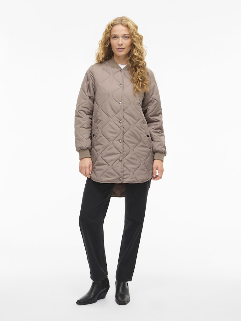 Vila naisten tikkitakki VITATE L/S QUILT JACKET - NOOS, Taupe Gray
