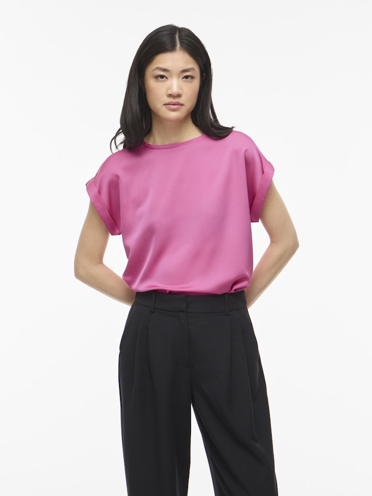 Vila naisten paita Viellette S/S Satin Top, Fiji Flower