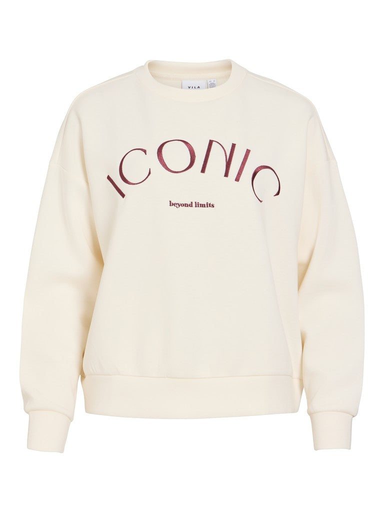 Vila naisten collegepaita Vireflect Round Neck Sweatshirt, Birch
