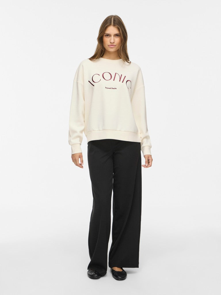 Vila naisten collegepaita Vireflect Round Neck Sweatshirt, Birch