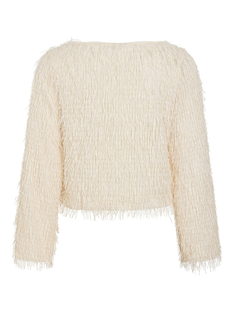 Vila naisten pusero Vitoli Boatneck Long Sleeved Top, Birch