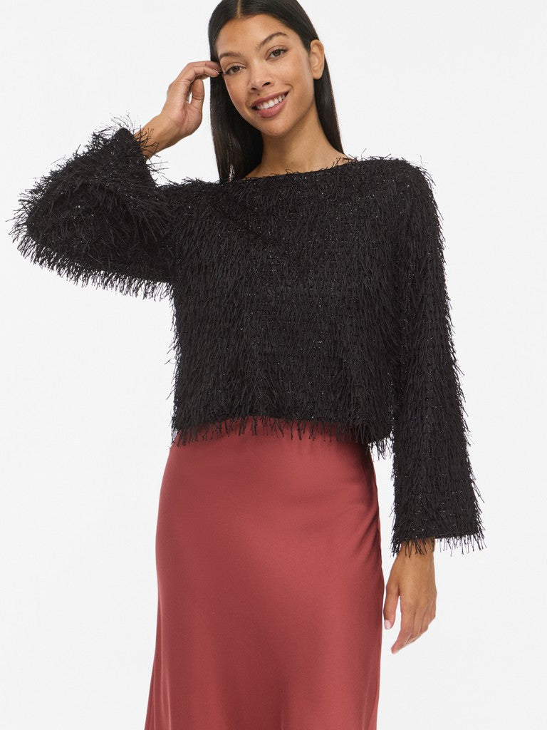 Vila naisten pusero Vitoi Boatneck Top, musta