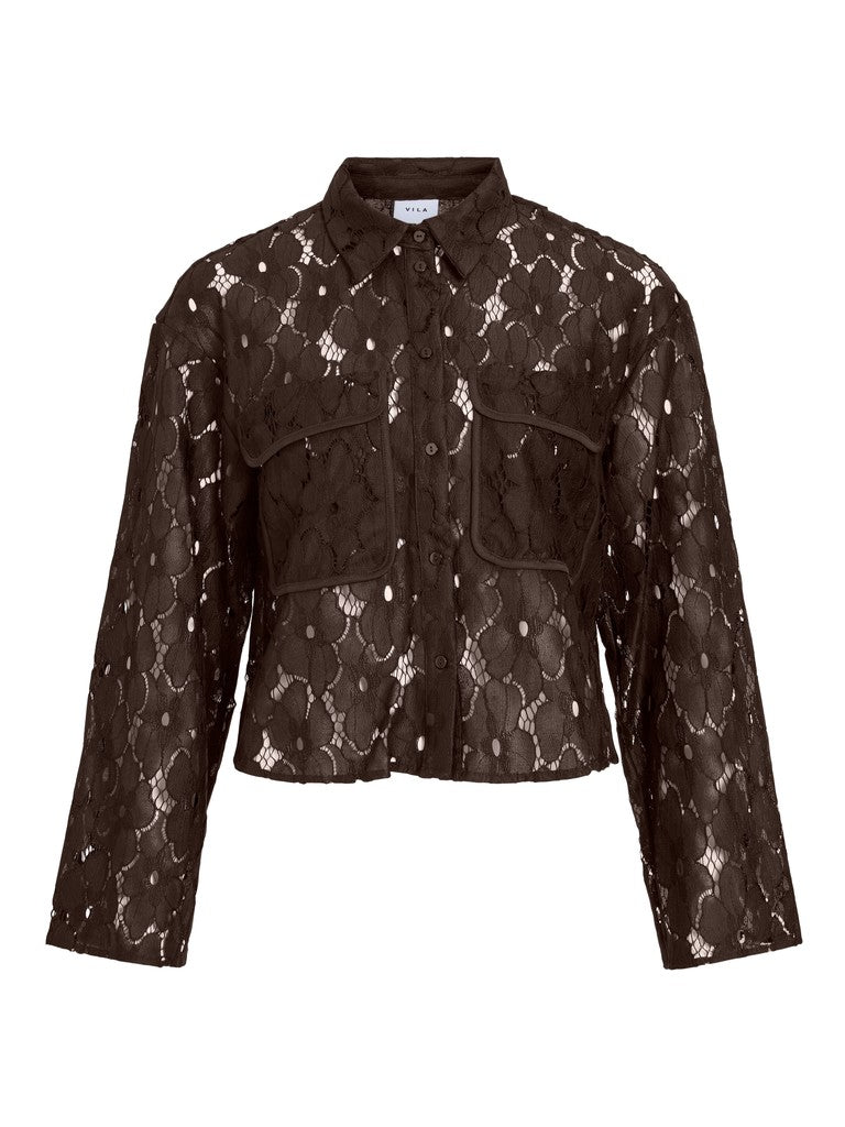 Vila naisten paitapusero Vitonato Shirt, Coffee Bean