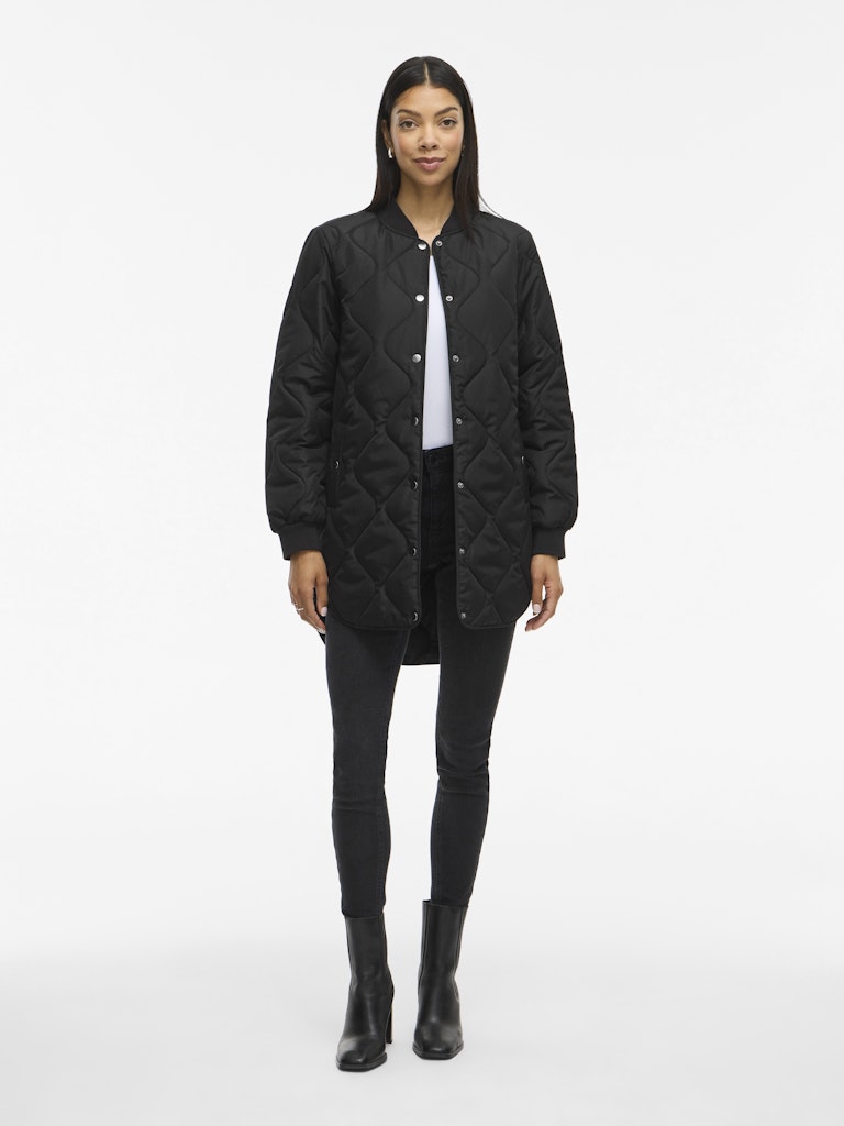 Vila naisten tikkitakki VITATE L/S QUILT JACKET - NOOS, Black Beauty