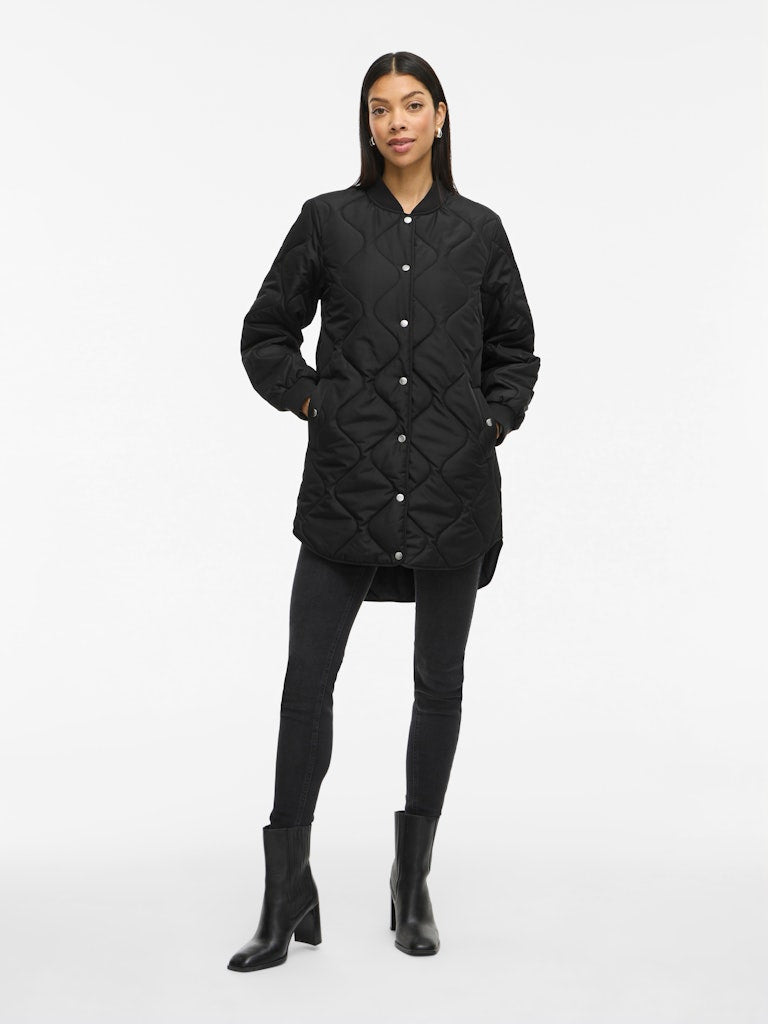 Vila naisten tikkitakki VITATE L/S QUILT JACKET - NOOS, Black Beauty