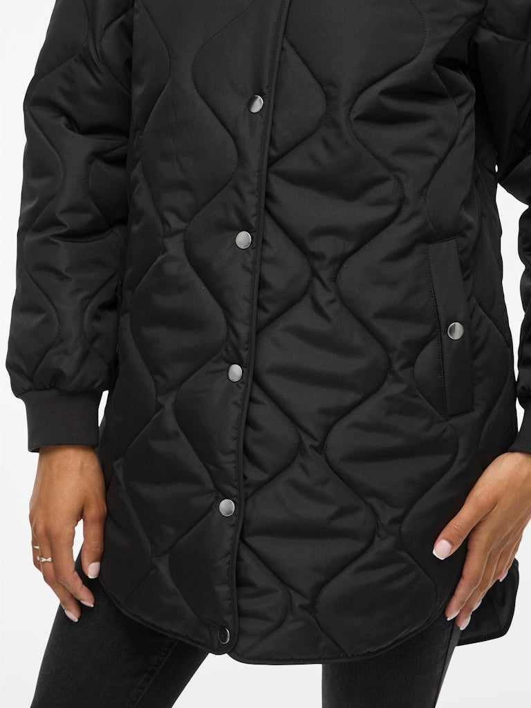 Vila naisten tikkitakki VITATE L/S QUILT JACKET - NOOS, Black Beauty