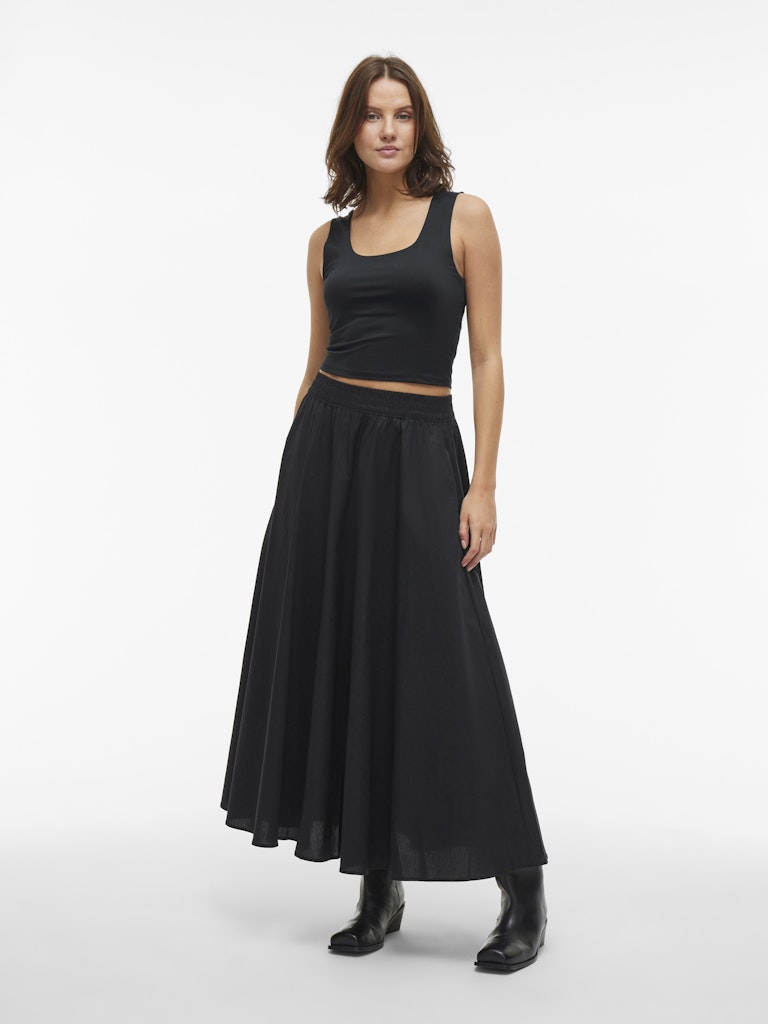 Vila naisten toppi VIKenza U-Neck S/L Crop Tank Top, Black