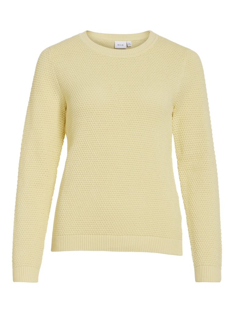 Vila naisten neulepaita VIDalo O-Neck L/S Knit Top-NOOS, Pastel Yellow