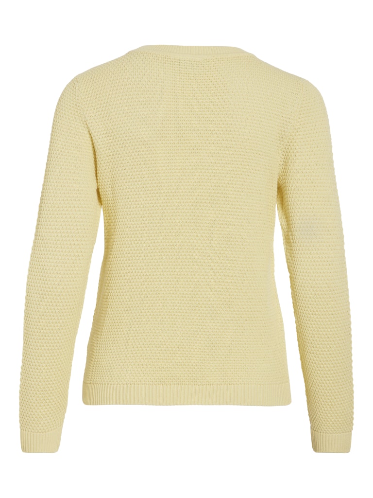 Vila naisten neulepaita VIDalo O-Neck L/S Knit Top-NOOS, Pastel Yellow