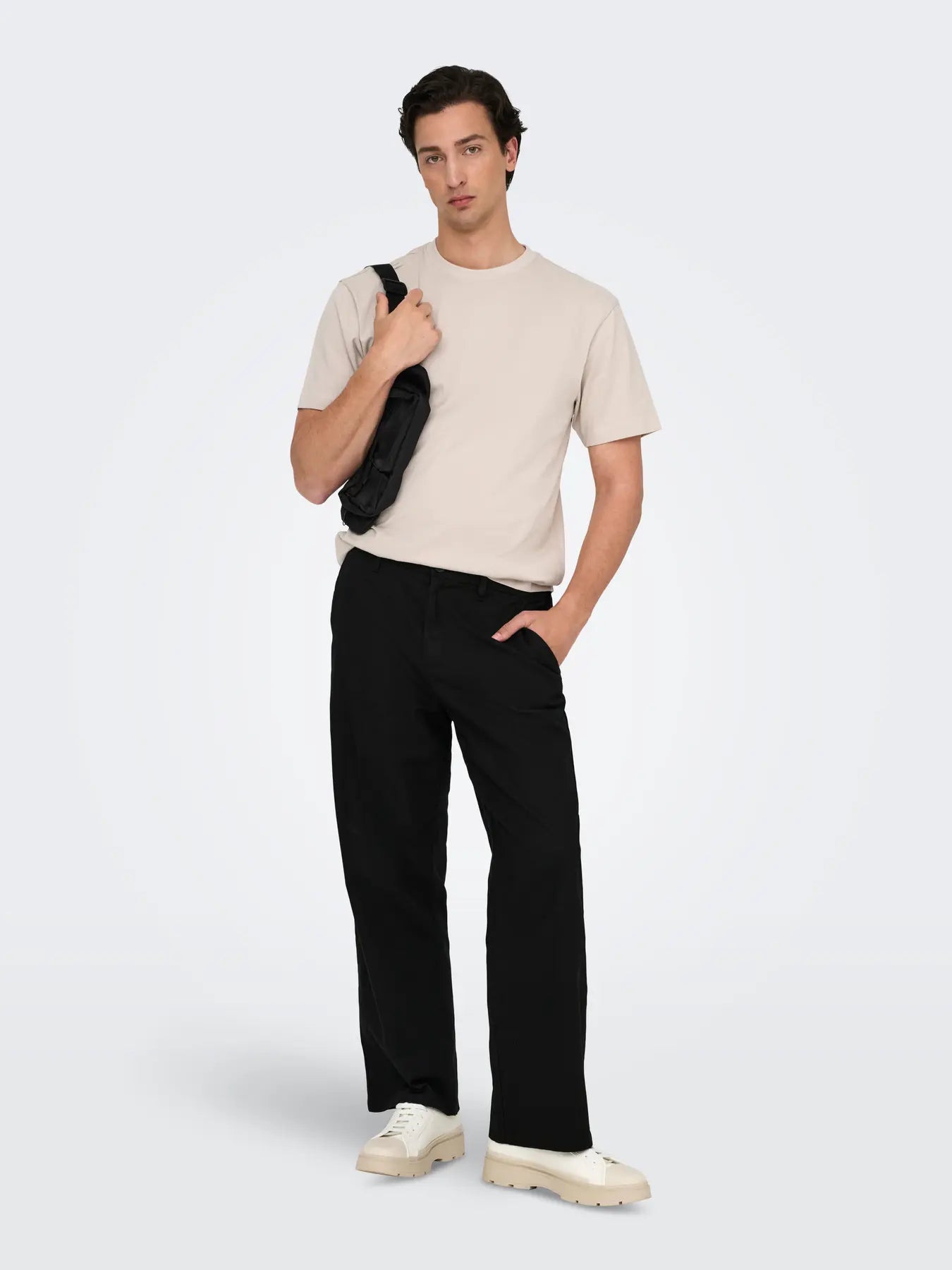Only and Sons miesten housut Onsbob Loose Fit, Black