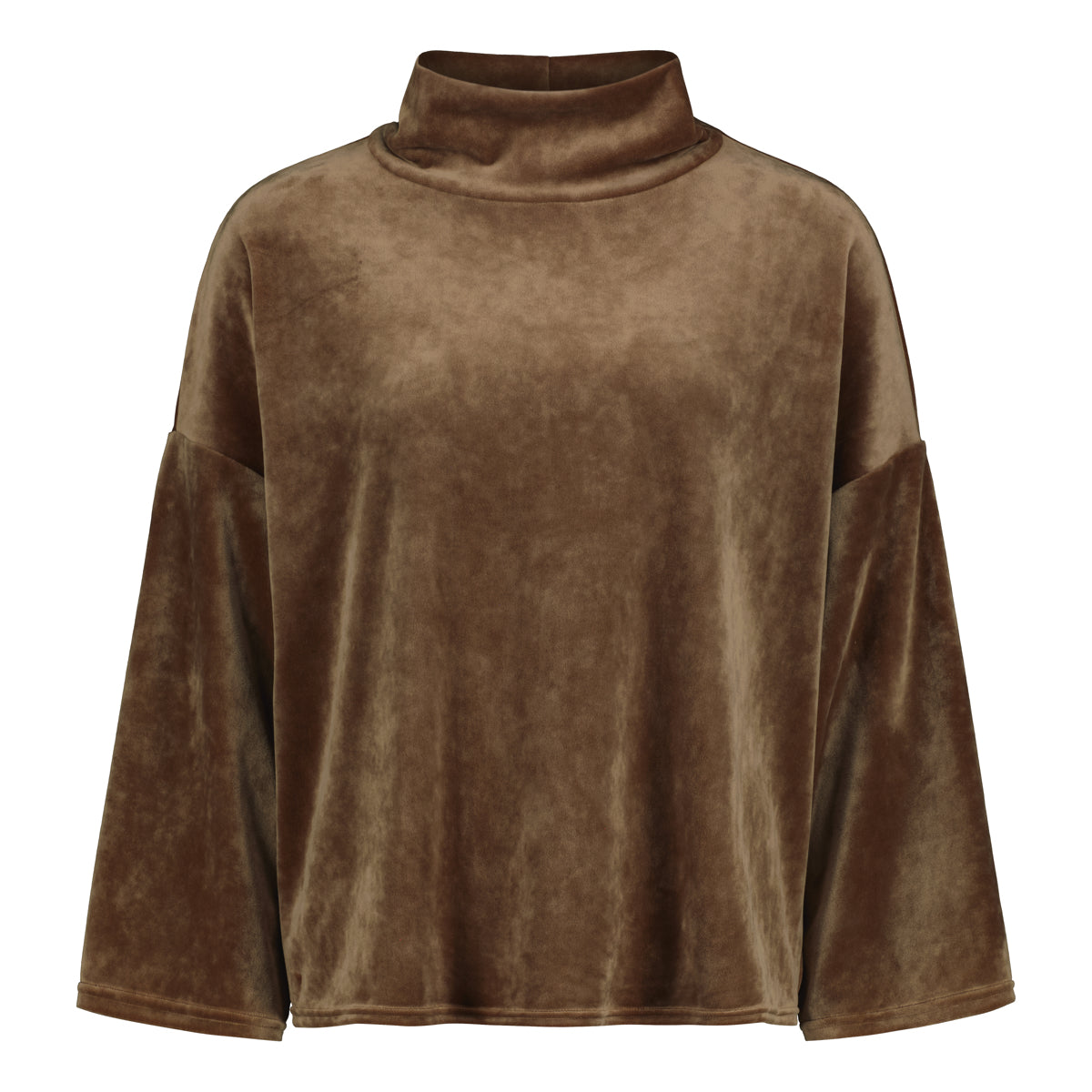 Sinnuu naisten paita Caya Velvet Sweater, tummanruskea