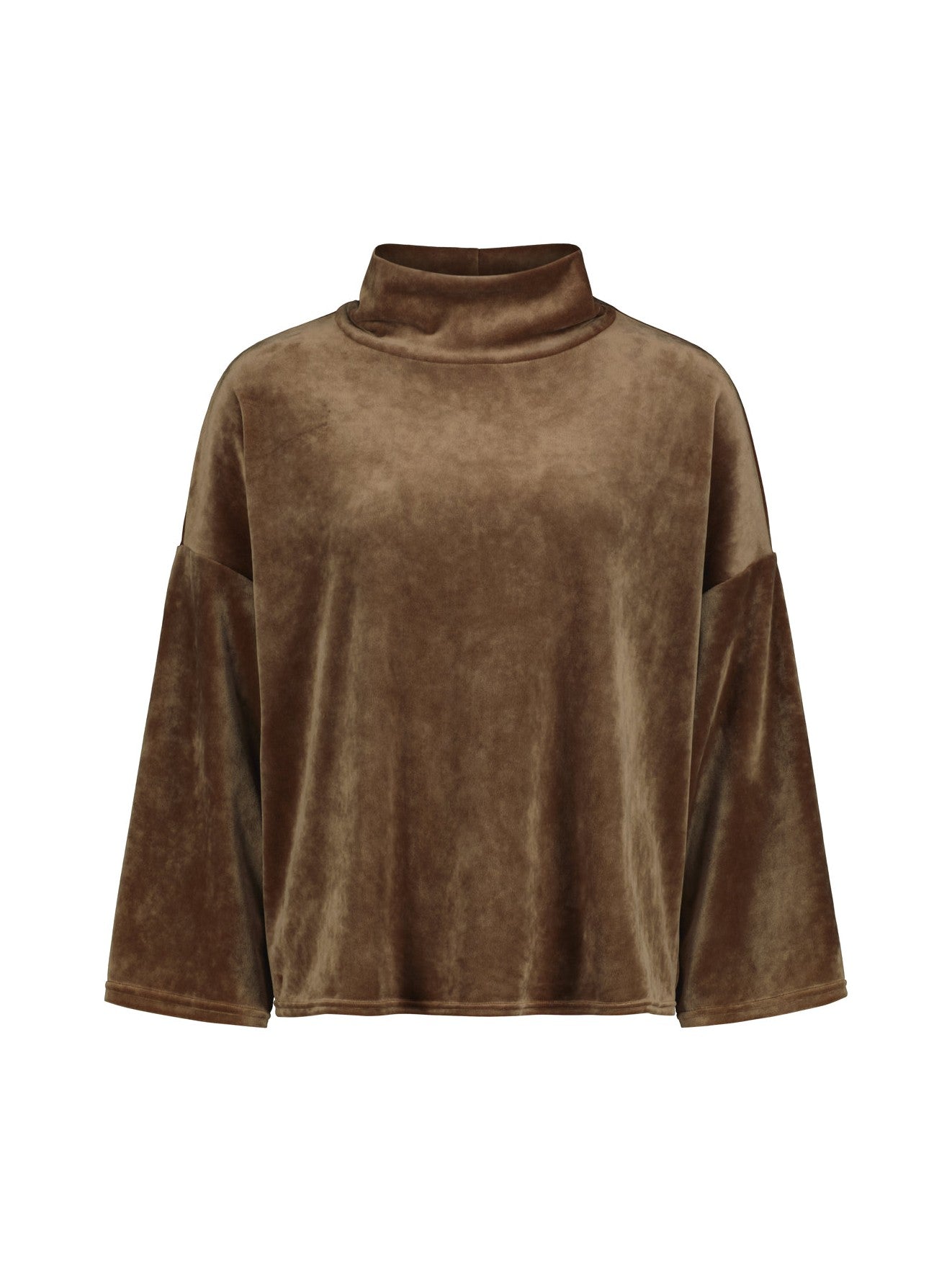 Sinnuu naisten paita Caya Velvet Sweater, tummanruskea