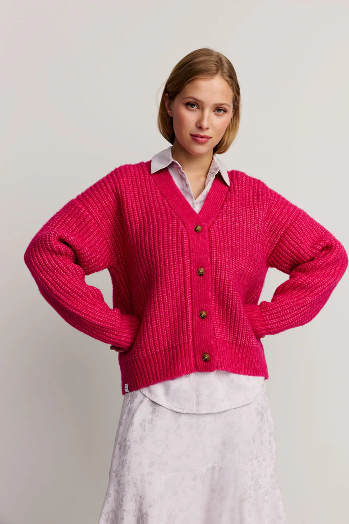 Makia naisten neuletakki Florence Cardigan, pinkki
