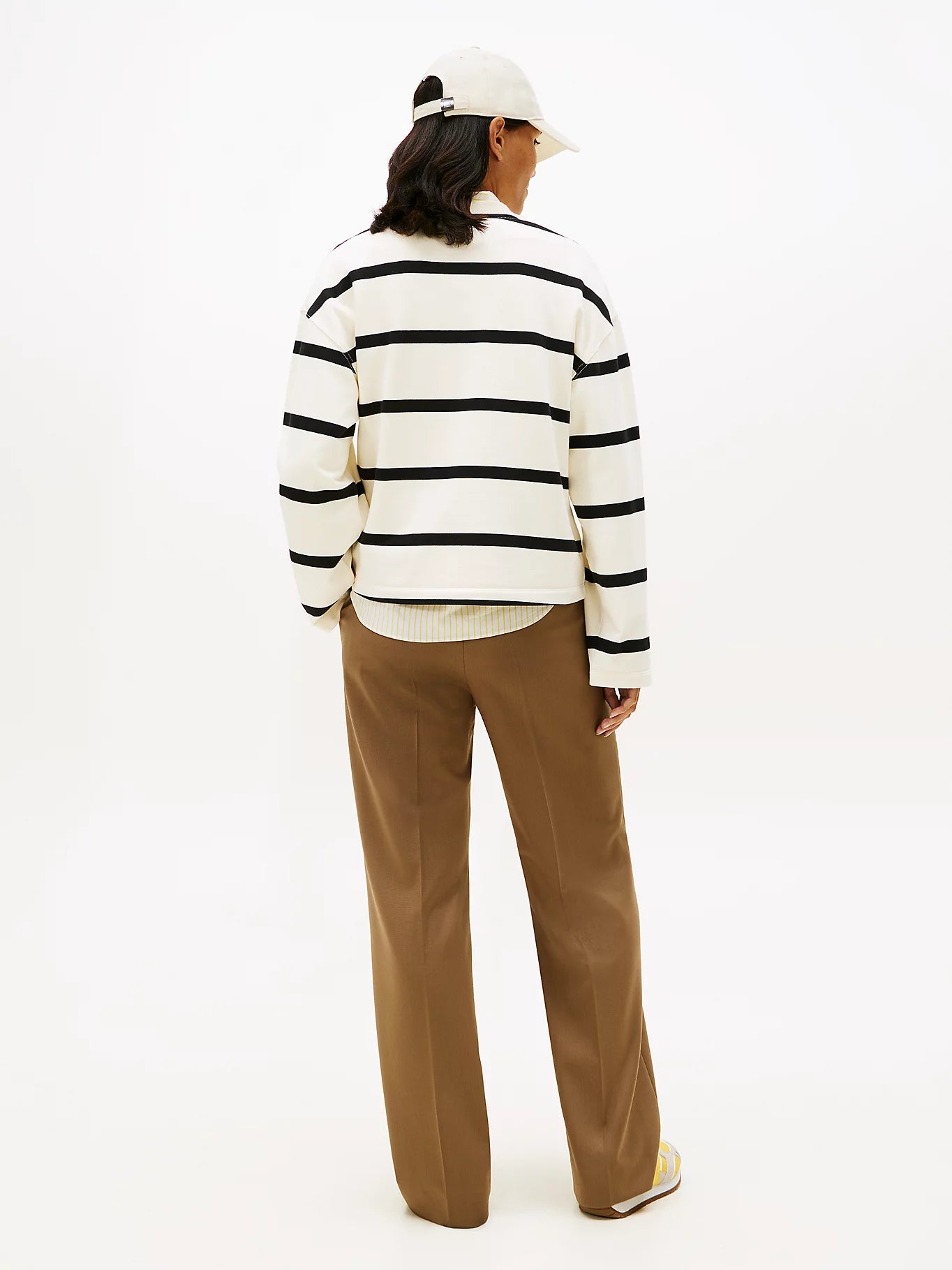 Tommy Hilfiger naisten collegepaita SCRIPT MDRN TERRY SWTSHRT, valkoinen raidallinen