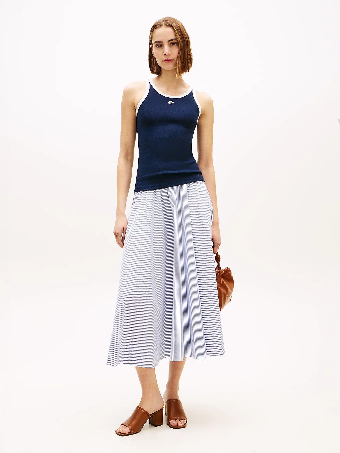 Tommy Hilfiger hame Poplin Branded Midi Shirt, vaaleansininen