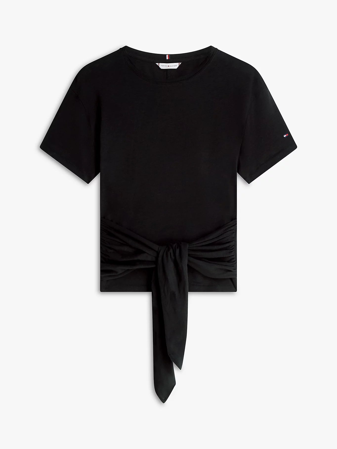 Tommy Hilfiger naisten t-paita CO Slub Knot SS Tee, musta