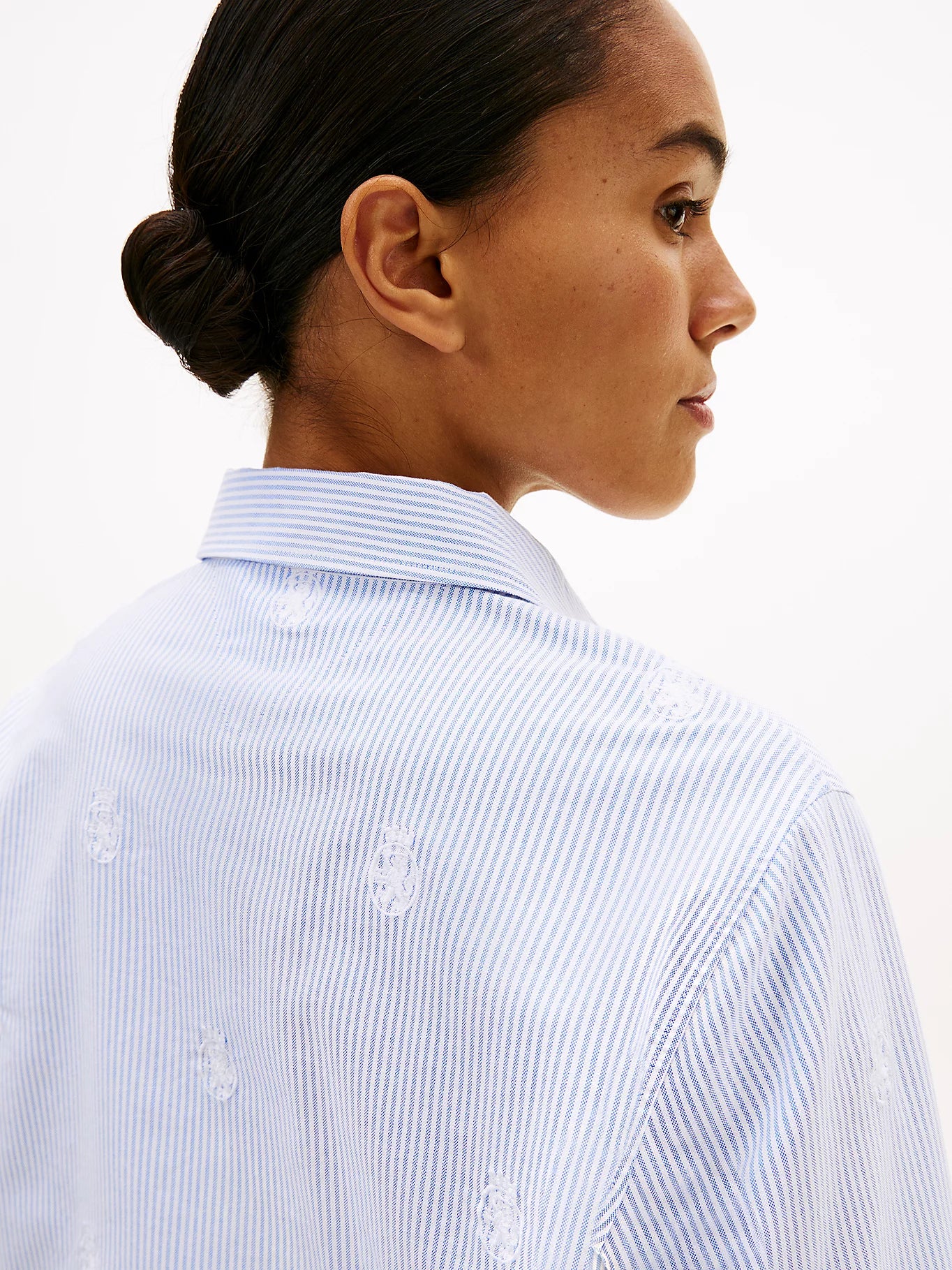 Tommy Hilfiger naisten paitapusero Oxford AOP Relaxed Shirt, vaaleansininen