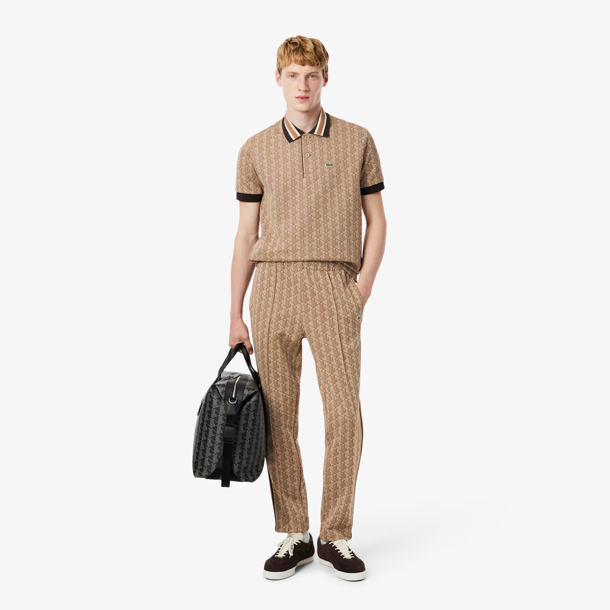 Lacoste miesten verryttelyhousut Parit Monogram Track Pant, beige