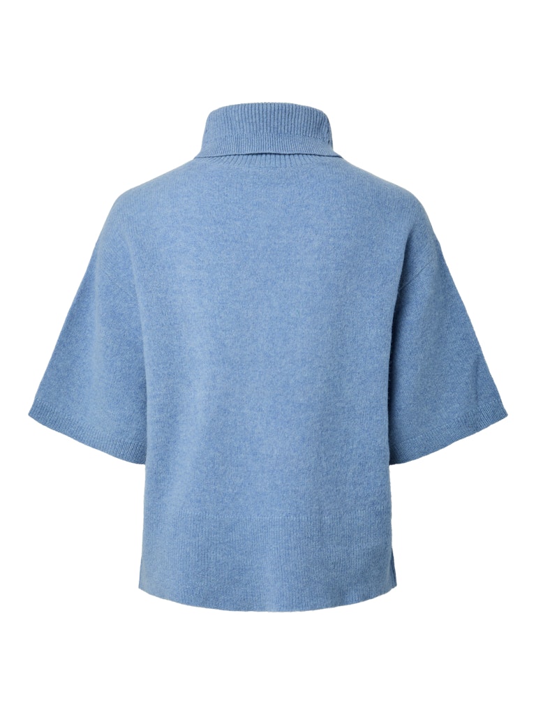 Y.A.S naisten neulepusero, YASEMILA 2/4 WOOL KNIT PULLOVER S. NOOS Windward Blue