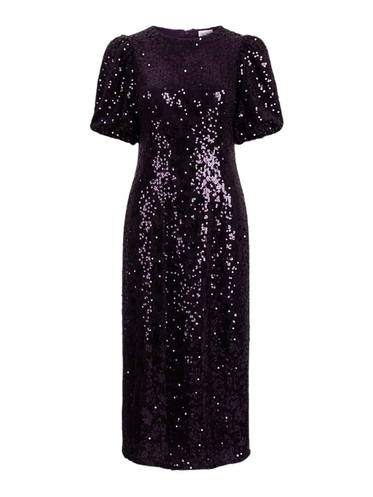 Y.A.S naisten mekko Yassofie 2/4 Sequin Midi Dress, Shadow Purple