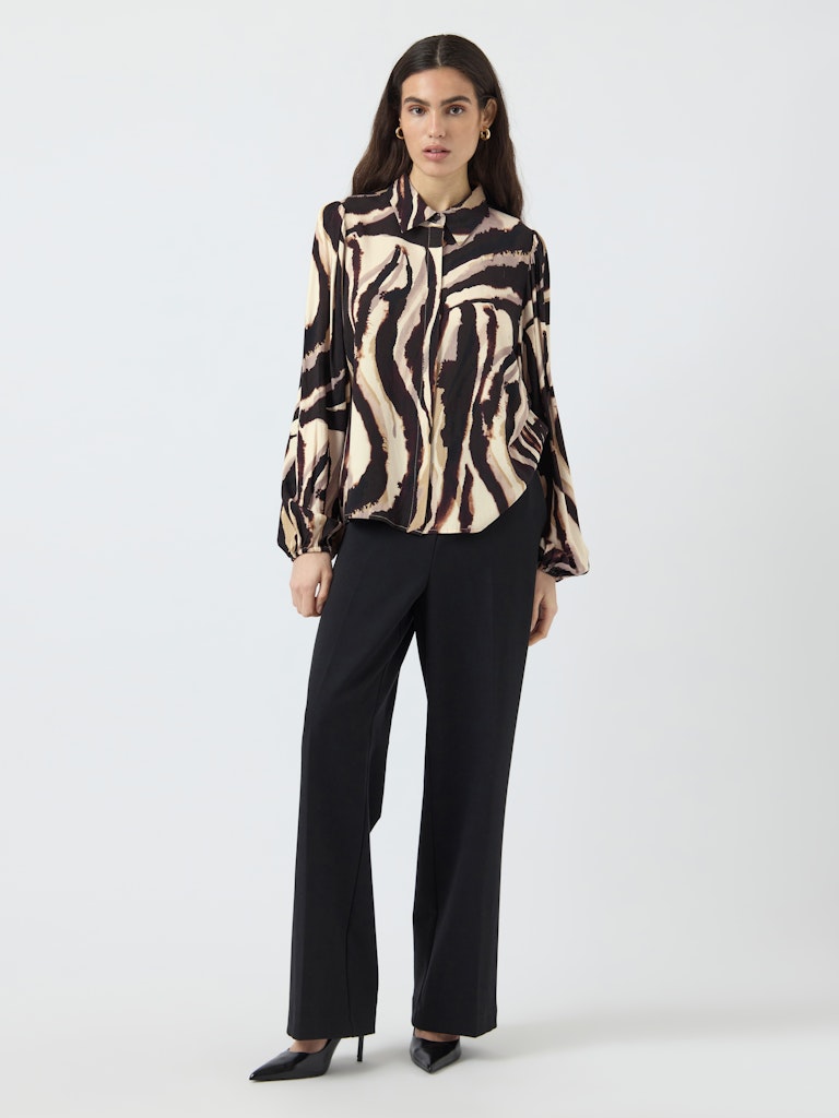 Y.A.S naisten paitapusero K Yasasina LS Shirt S. Noos, Sandshell Zebra print