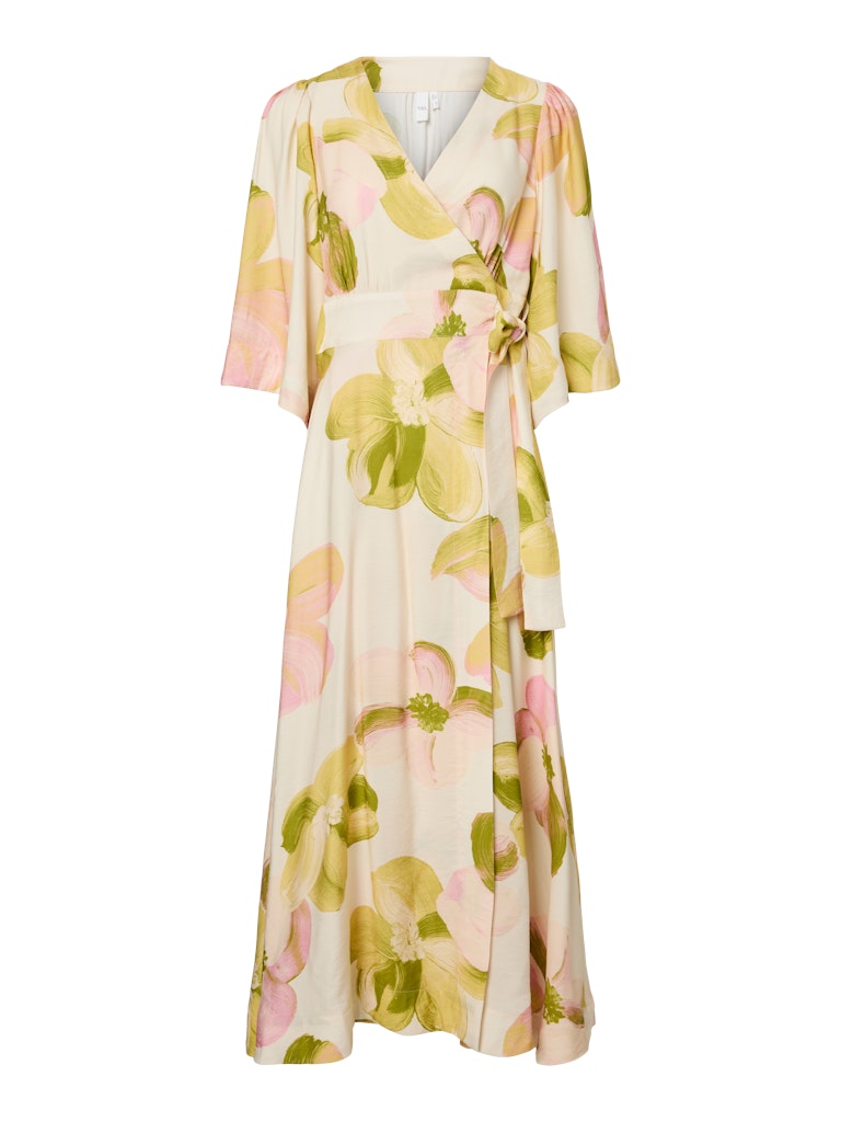 Y.A.S midimekko Yasmarga 3/4 Wrap Long Dress, Pristine Marga AOP